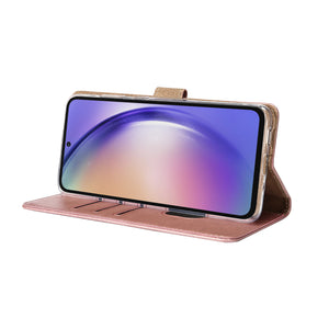 Rixus Bibliothèque pour Samsung Galaxy A54 5G Rose