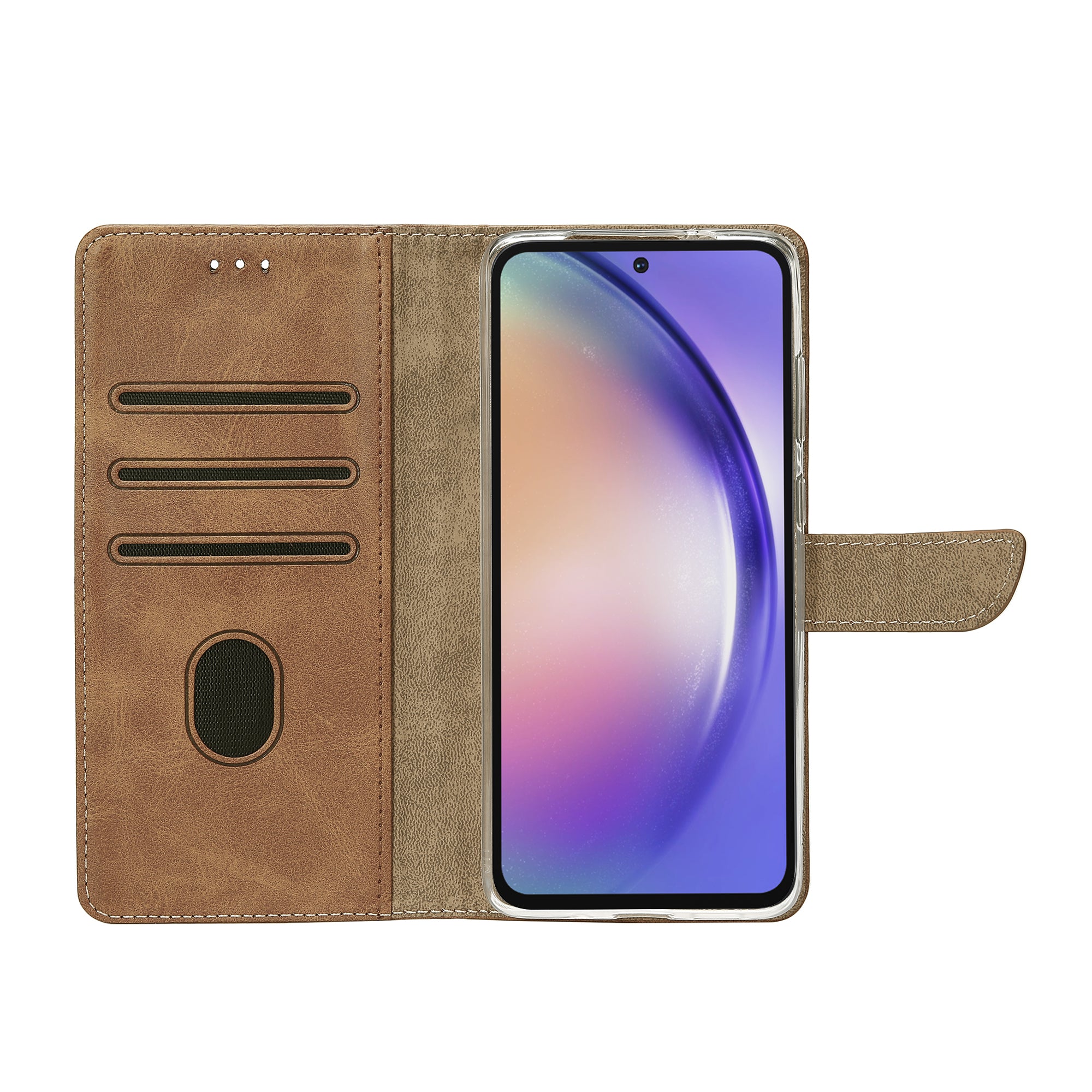 Bibliothèque Rixus pour Samsung Galaxy A54 5G Light Brown