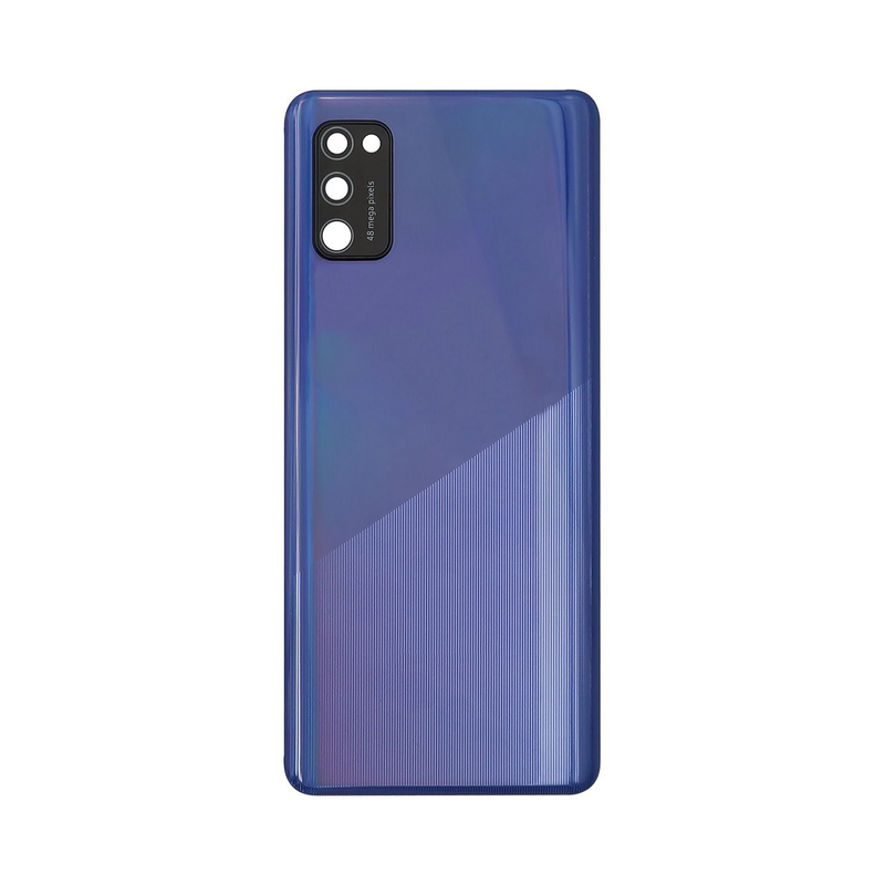 Coque arrière Samsung Galaxy A31 A315F avec prisme pour objectif, couleur bleu écrasé, OEM