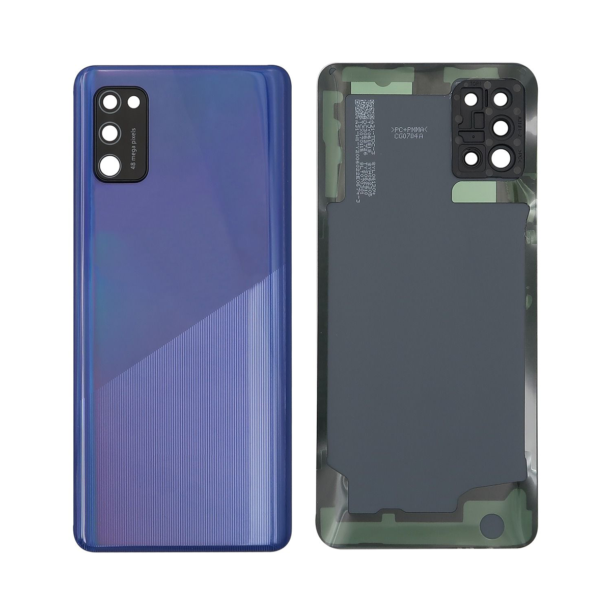 Coque arrière Samsung Galaxy A31 A315F avec prisme pour objectif, couleur bleu écrasé, OEM