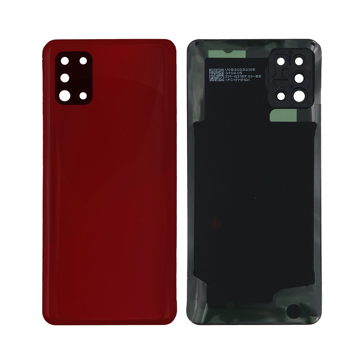 Coque arrière Samsung Galaxy A31 A315F avec prisme pour objectif, rouge écrasé, OEM