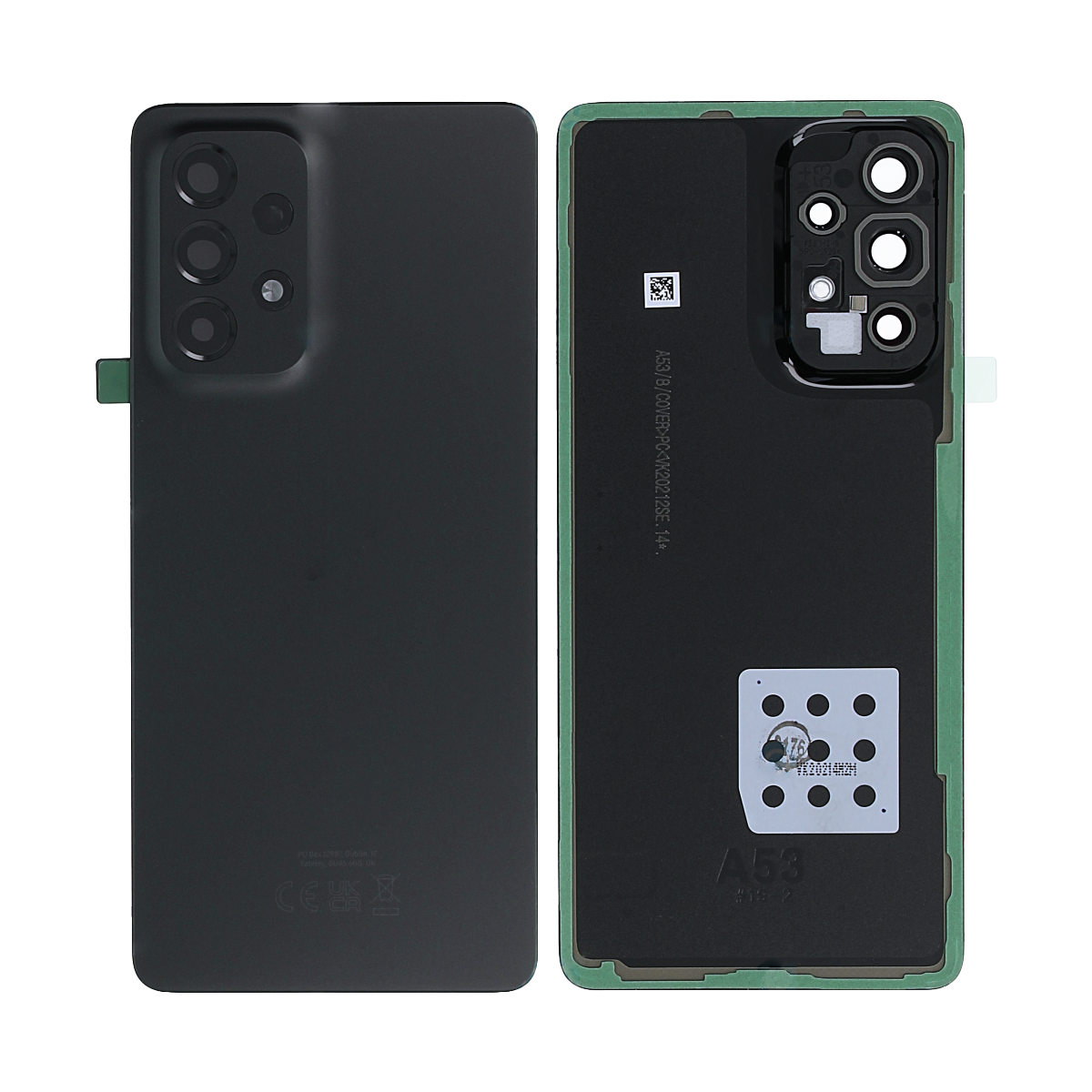 Coque arrière Samsung Galaxy A53 5G A536B avec objectif, noir génial, OEM
