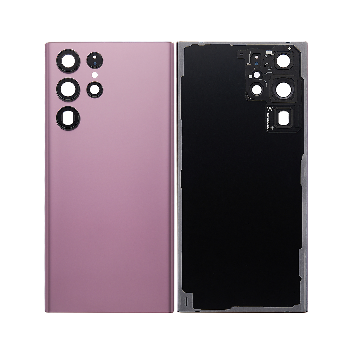 Coque arrière Samsung Galaxy S22 Ultra S908B avec objectif Bordeaux OEM