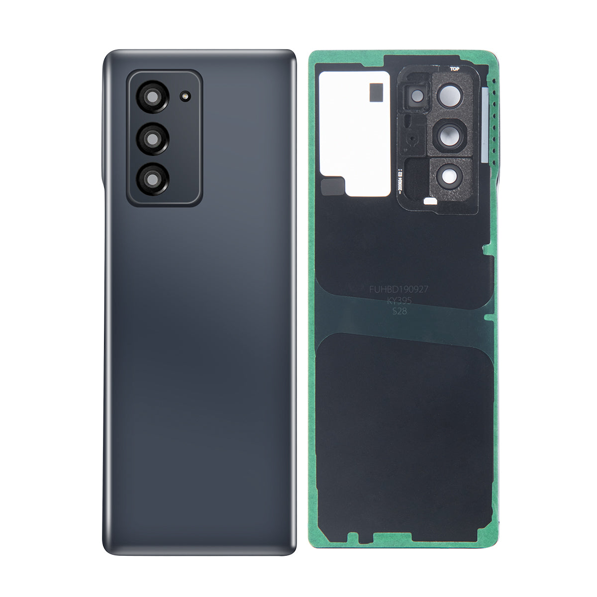 Coque arrière Samsung Galaxy Z Fold2 5G F916B avec objectif Mystic Black OEM