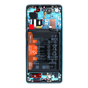 Huawei P30 Pro (2019), P30 Pro New Edition (2020) Écran et numériseur avec cadre et batterie Aurora Blue Service Pack