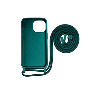 Rixus TPU Necklace Cord Cover For Apple iPhone 15 Pro Max Vert Foncé