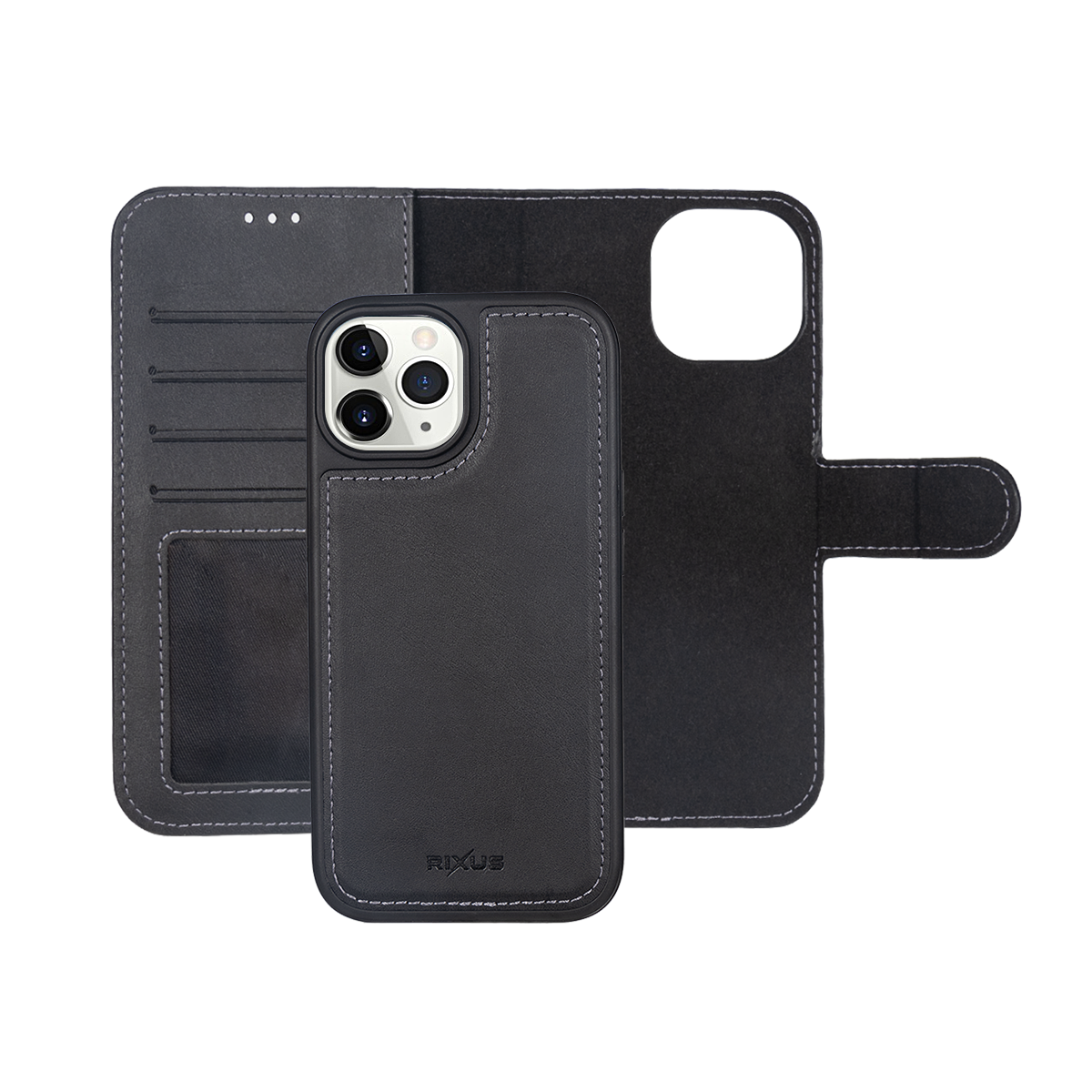 Rixus Duo Portefeuille magnétique détachable For Apple iPhone 11 Pro Noir