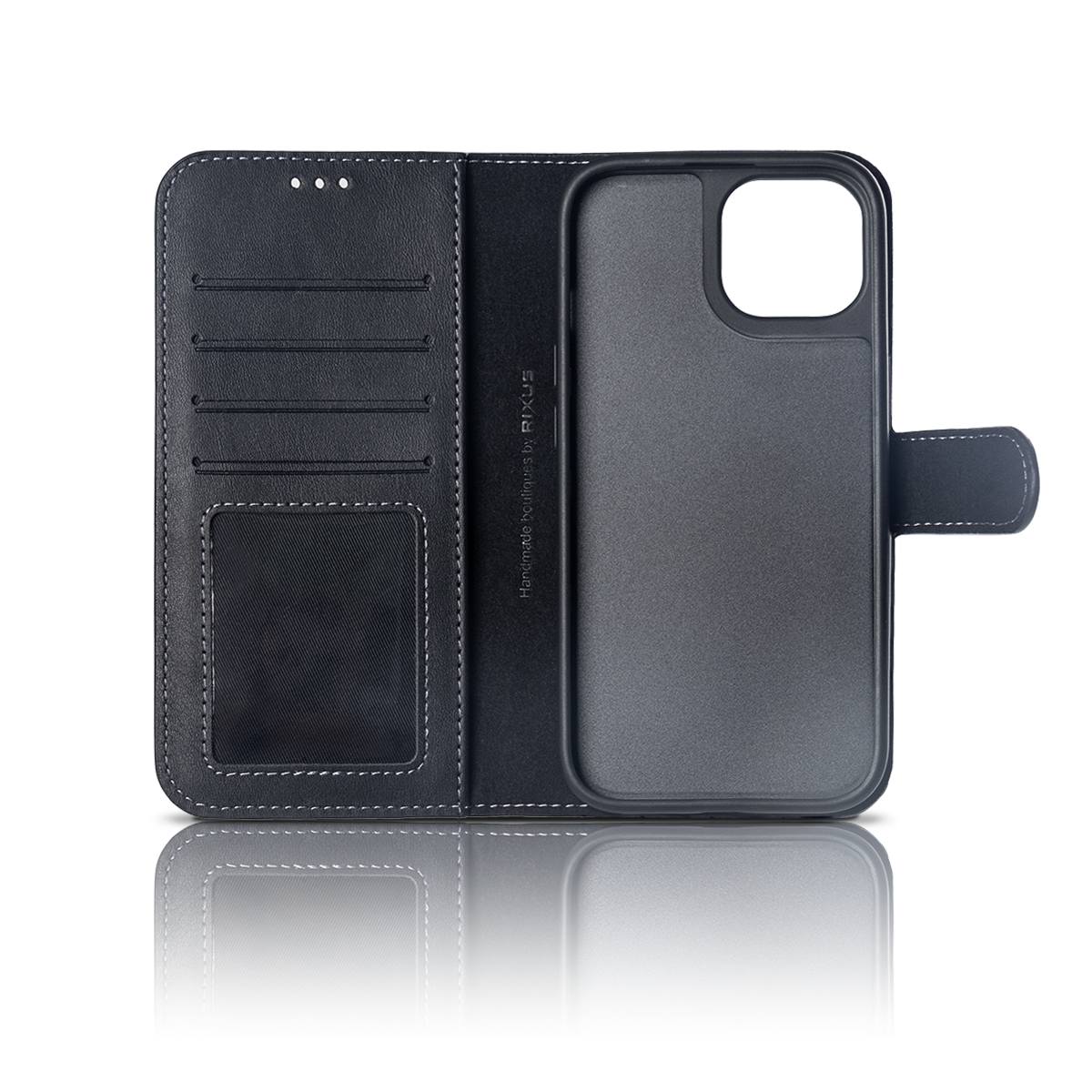 Rixus Duo Portefeuille magnétique détachable For Apple iPhone 14 Noir