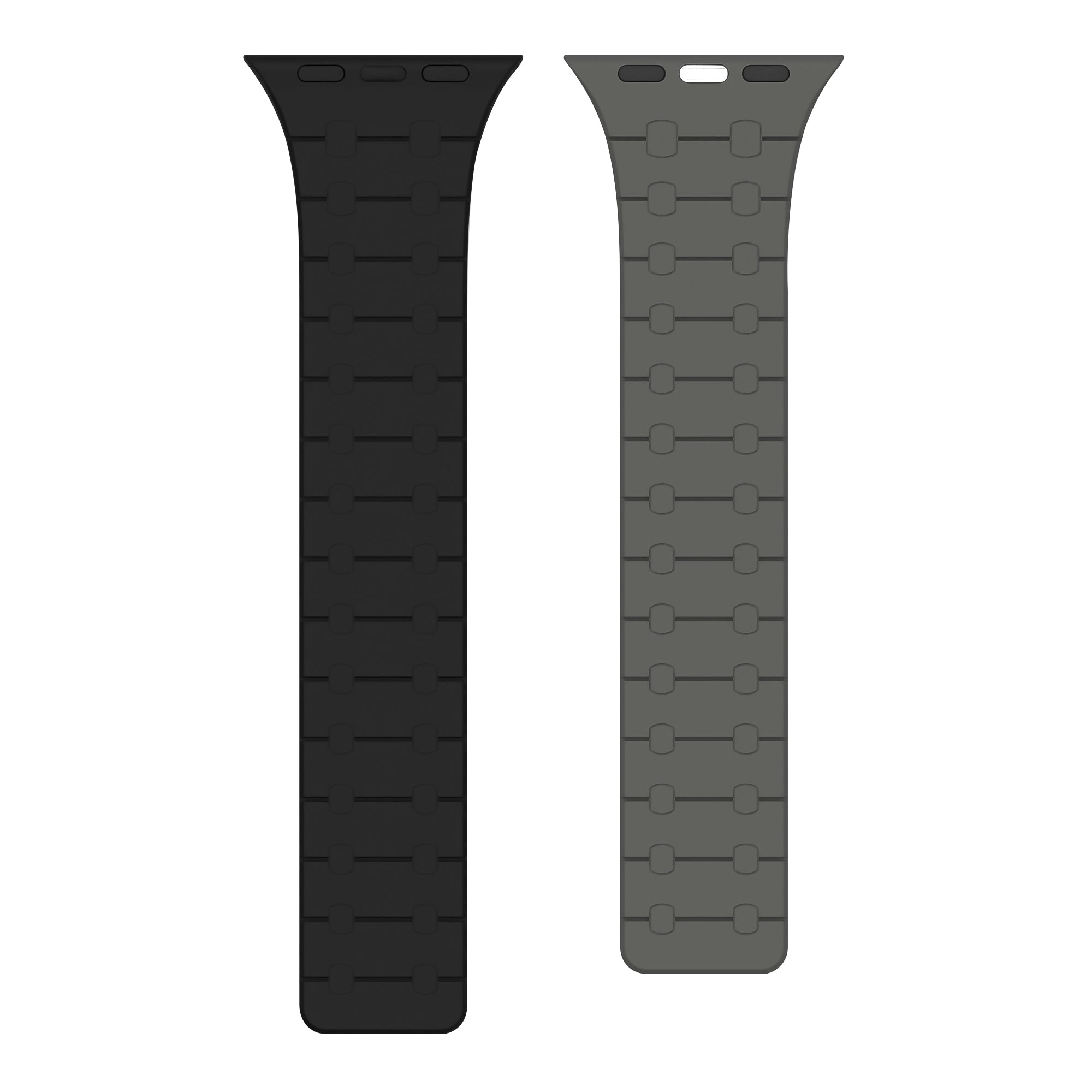 Rixus Bracelet silicone magnétique For Apple Watch 42mm, 44mm, 45mm, 49mm Noir et Gris