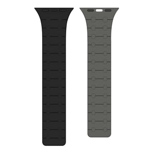 Rixus Bracelet silicone magnétique For Apple Watch 42mm, 44mm, 45mm, 49mm Noir et Gris