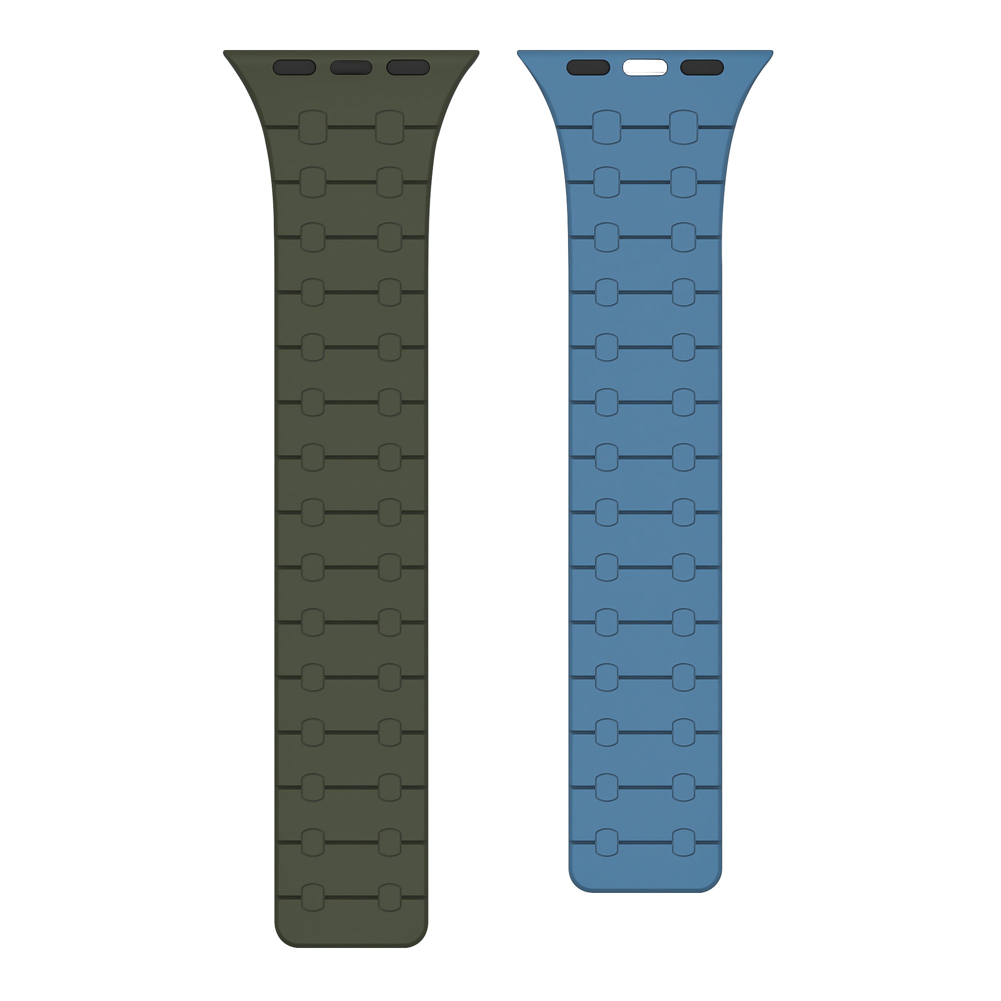 Rixus Bracelet silicone magnétique For Apple Watch 38mm, 40mm, 41mm Vert foncé et Bleu foncé