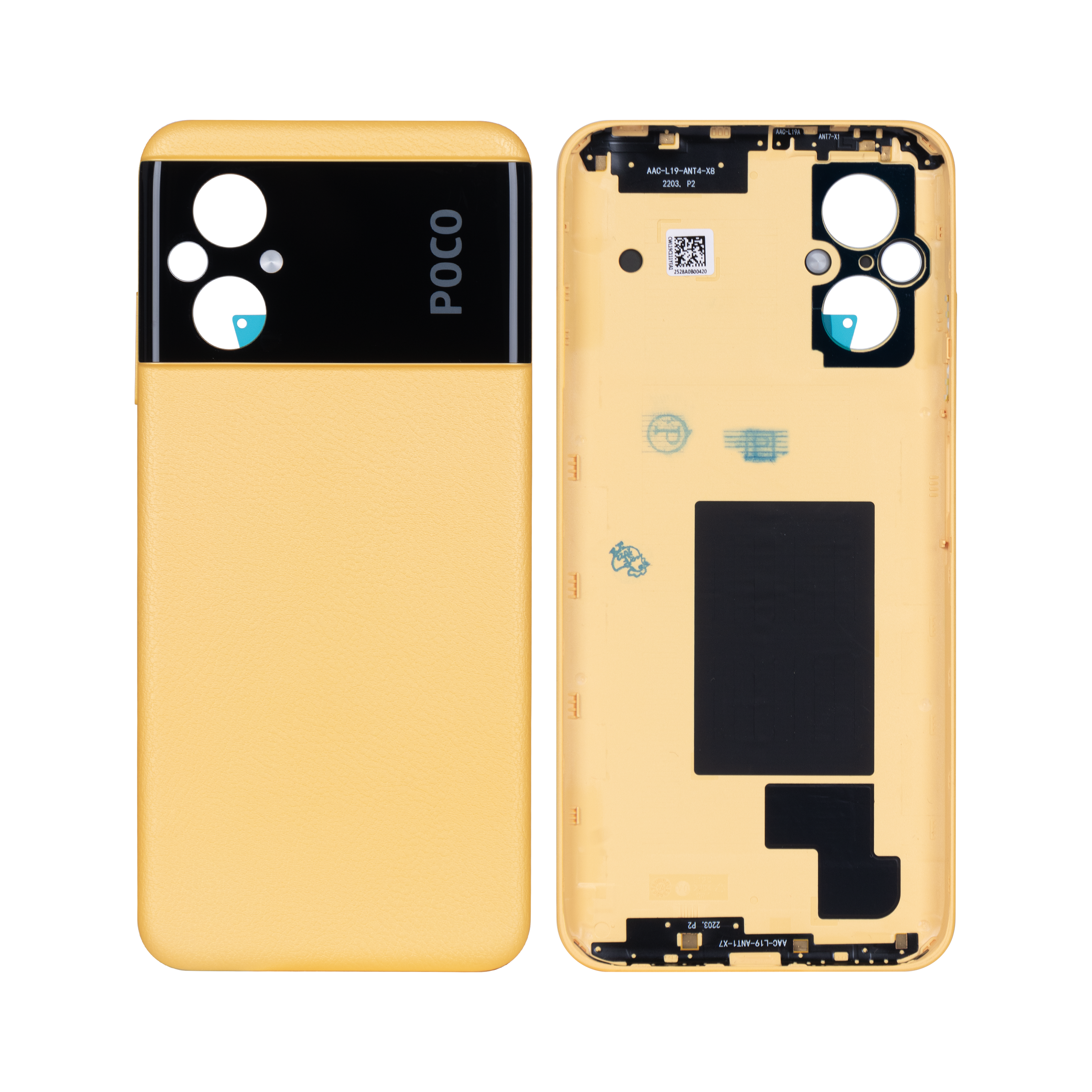 Coque arrière Xiaomi Poco M5 4G sans objectif jaune OEM