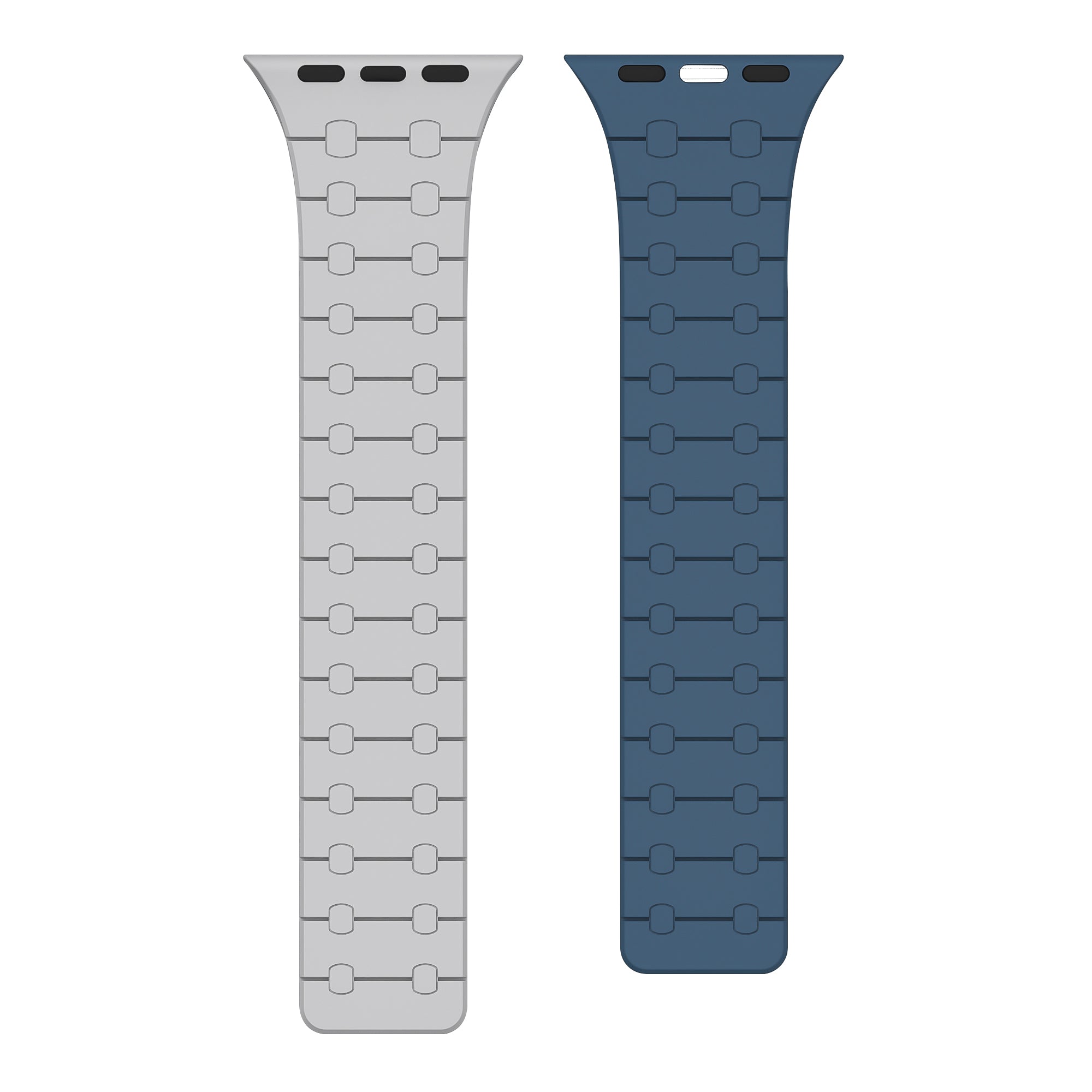 Bandeau magnétique en silicone For Apple Watch 38mm, 40mm, 41mm Cloud Grey And Blue