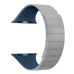 Bandeau magnétique en silicone For Apple Watch 38mm, 40mm, 41mm Cloud Grey And Blue