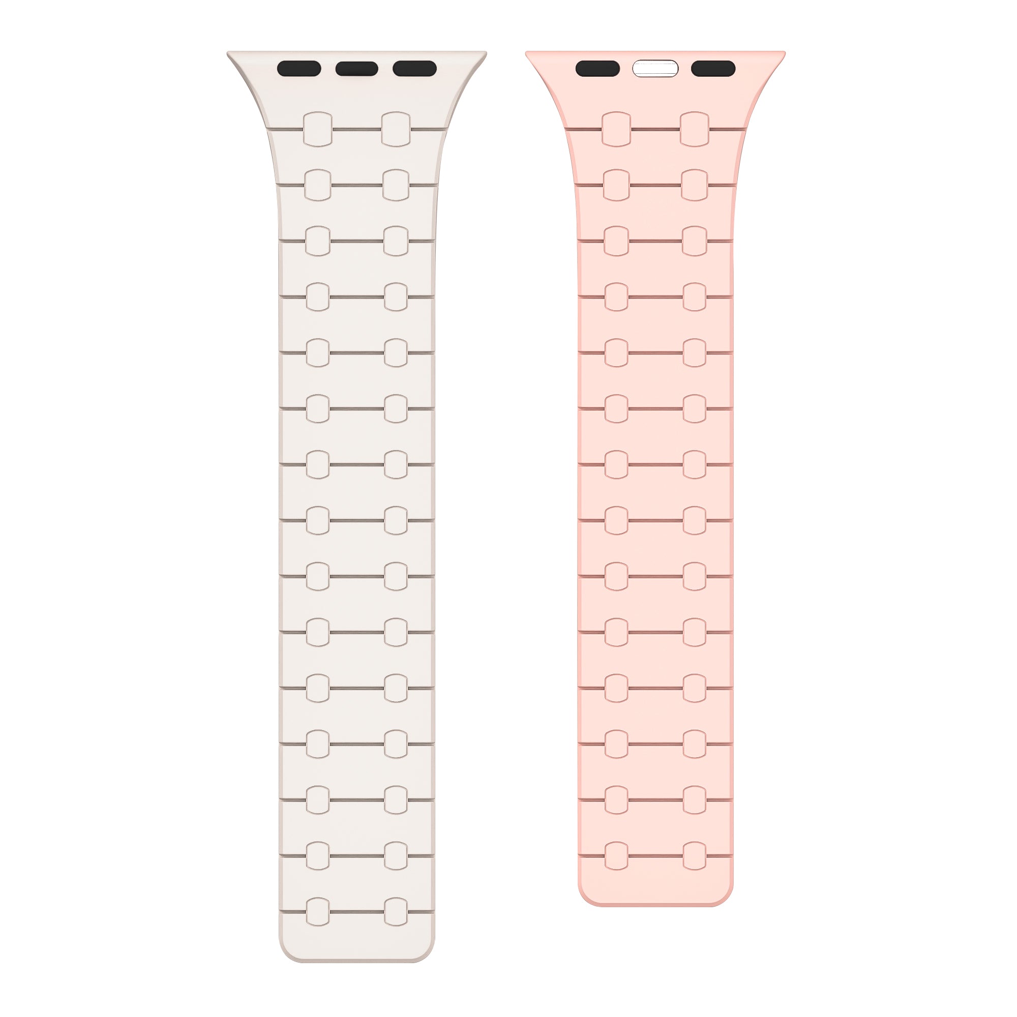Rixus Bracelet silicone magnétique For Apple Watch 42mm, 44mm, 45mm, 49mm Blanc et Rose