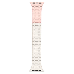 Rixus Bracelet silicone magnétique For Apple Watch 42mm, 44mm, 45mm, 49mm Blanc et Rose