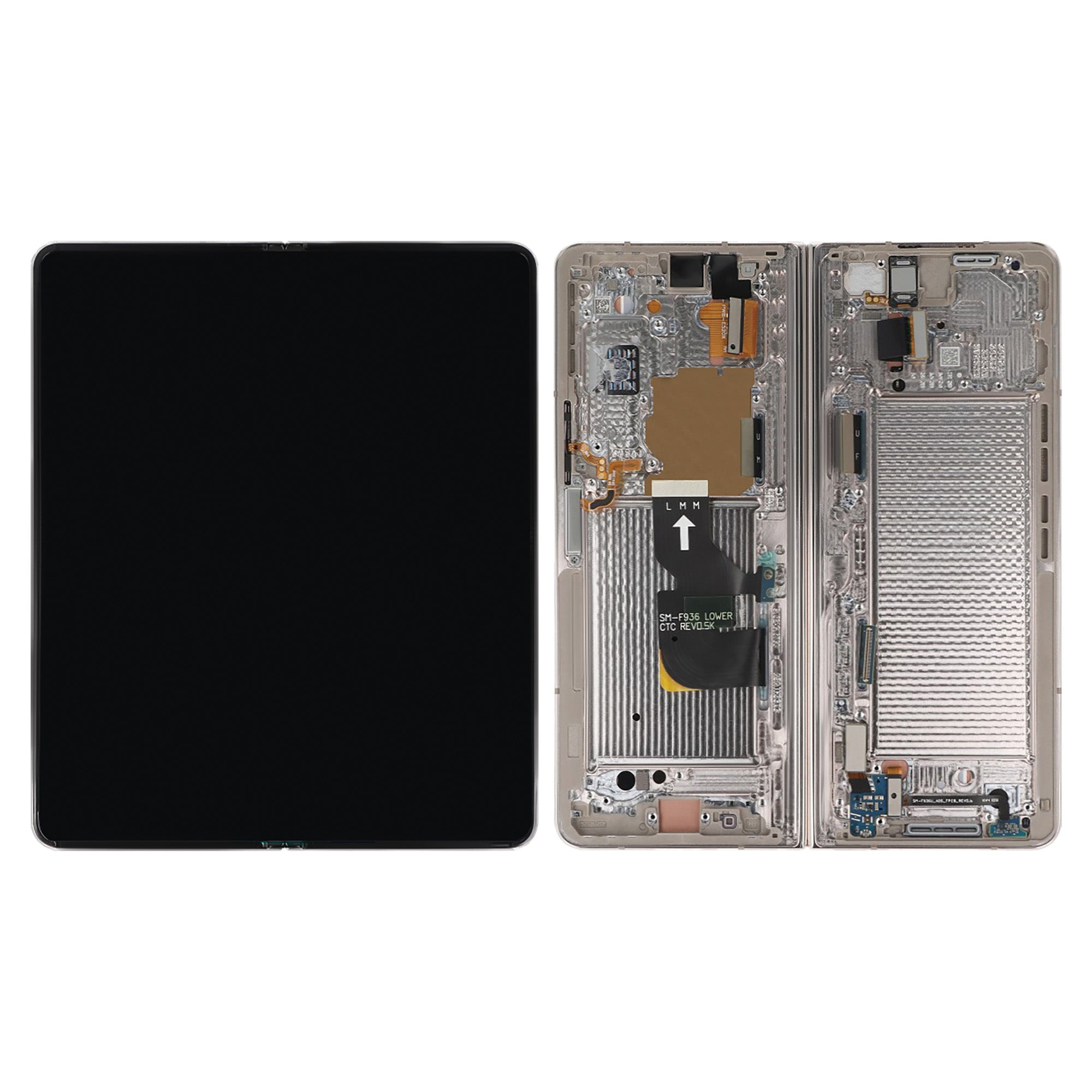 Samsung Galaxy Z Fold4 5G F936B Écran principal et numériseur avec cadre beige Service Pack
