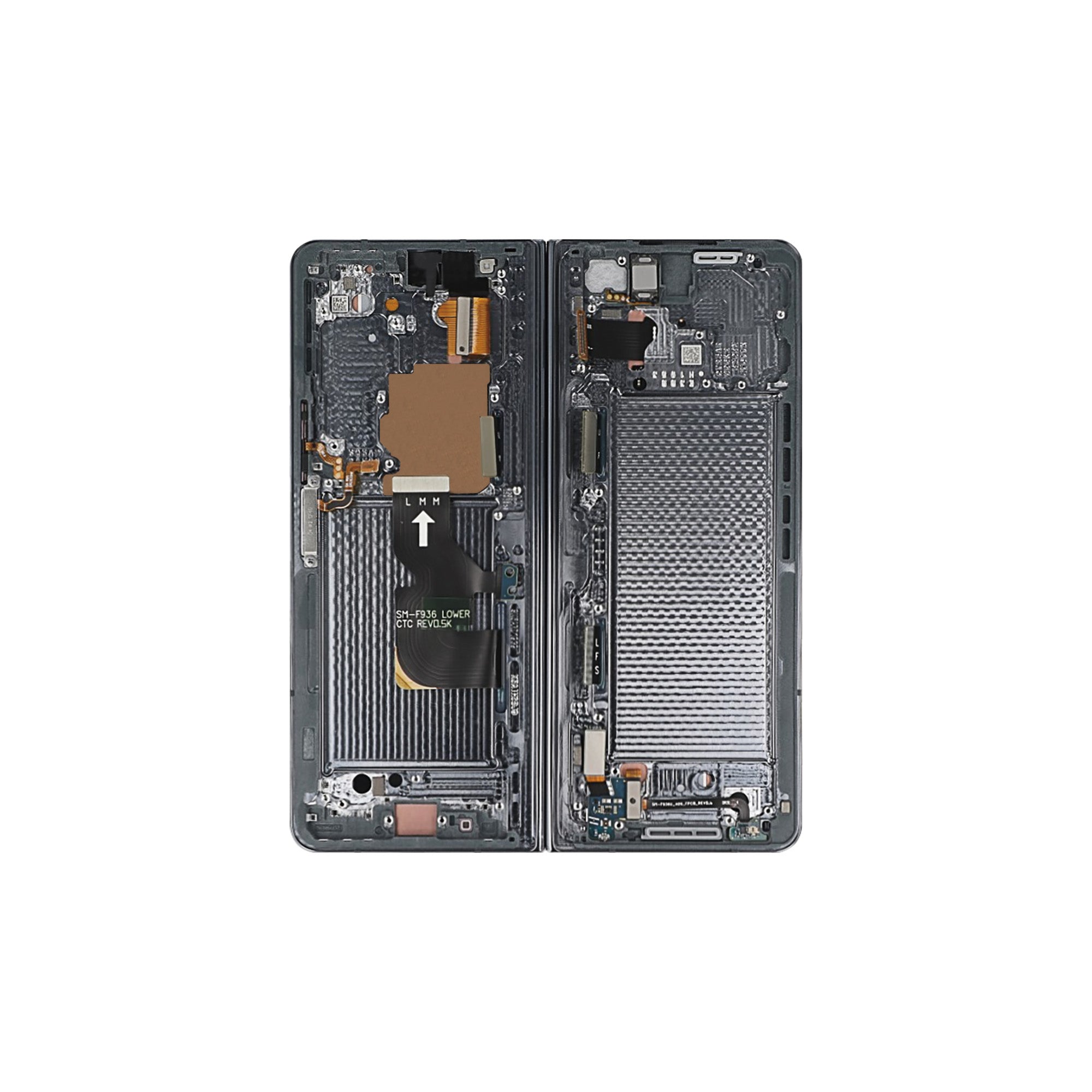 Samsung Galaxy Z Fold4 5G F936B Écran principal et numériseur avec cadre gris-vert Service Pack