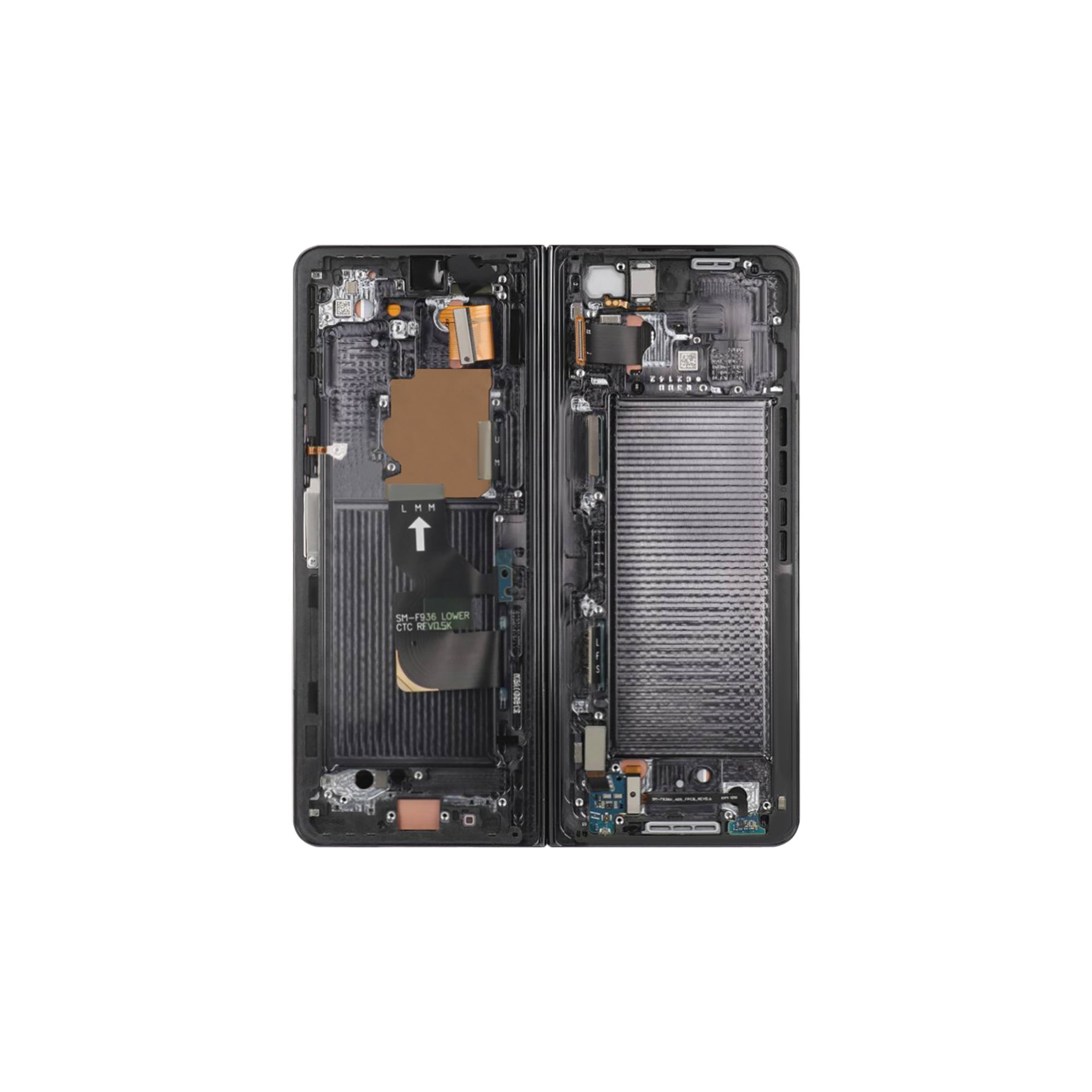 Samsung Galaxy Z Fold4 5G F936B Écran principal et numériseur avec cadre Phantom Black Service Pack