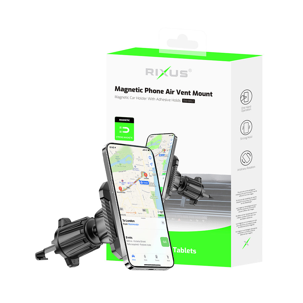 Rixus RXHM61 Support magnétique rectangulaire pour voiture gris
