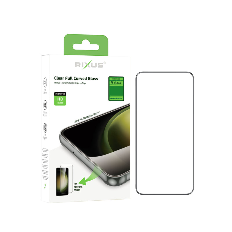 Rixus Clear HD Full Curved Edge Tempered Glass pour Samsung Galaxy A15 4G, A15 5G