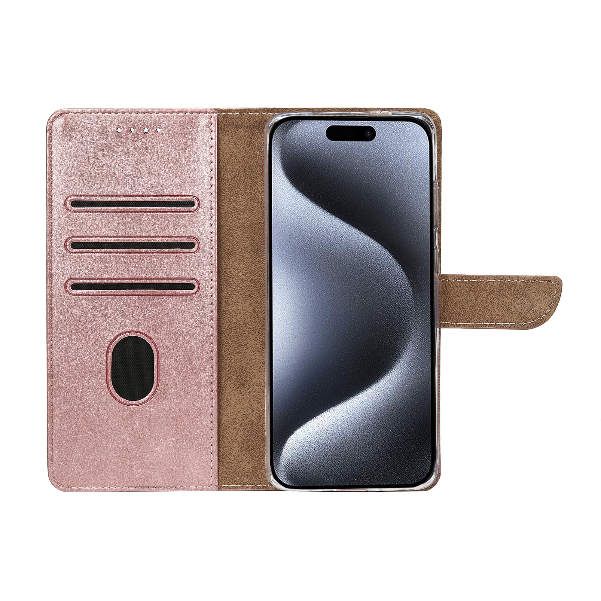 Rixus Bibliothèque For Apple iPhone 15 Pro Rose