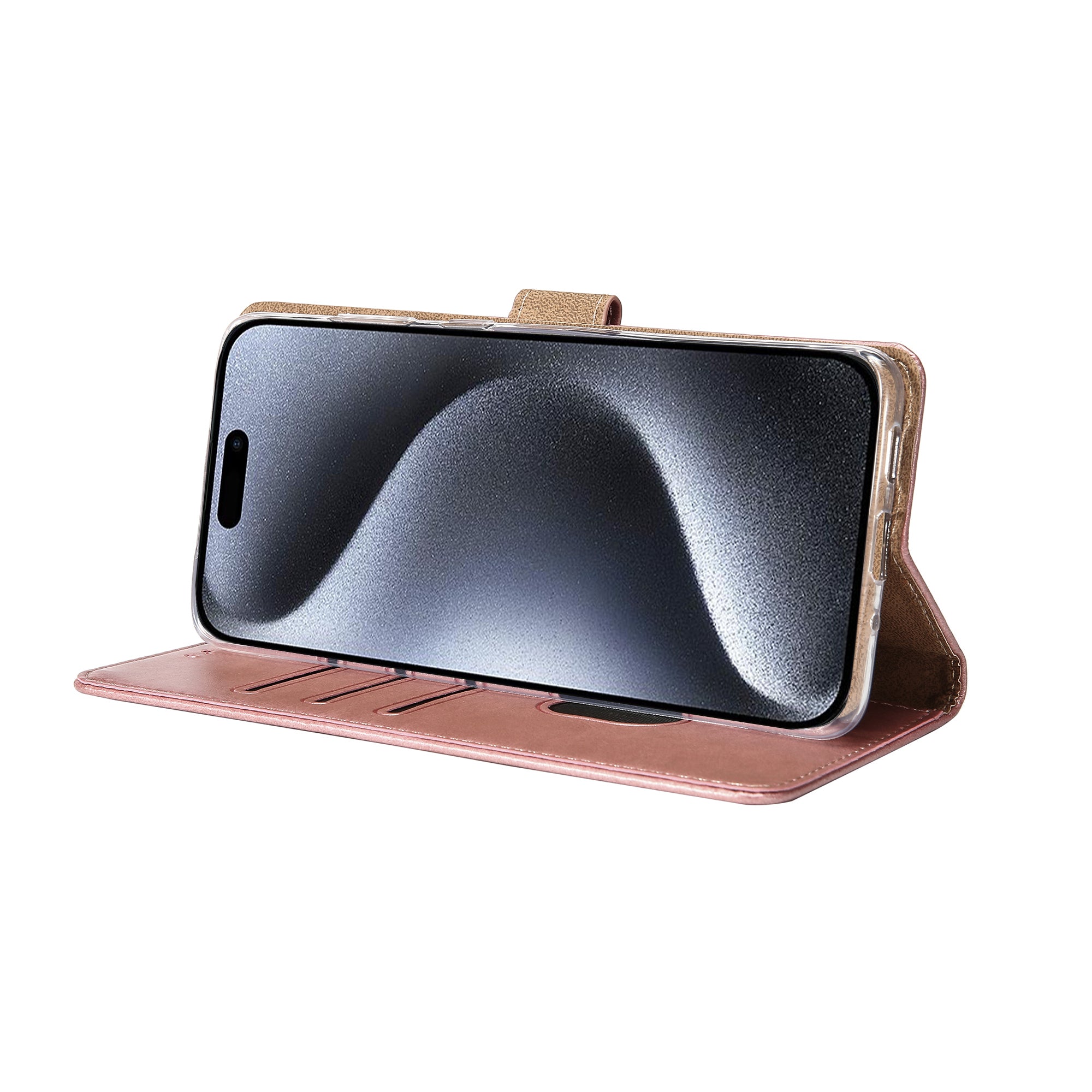 Rixus Bibliothèque For Apple iPhone 15 Pro Rose