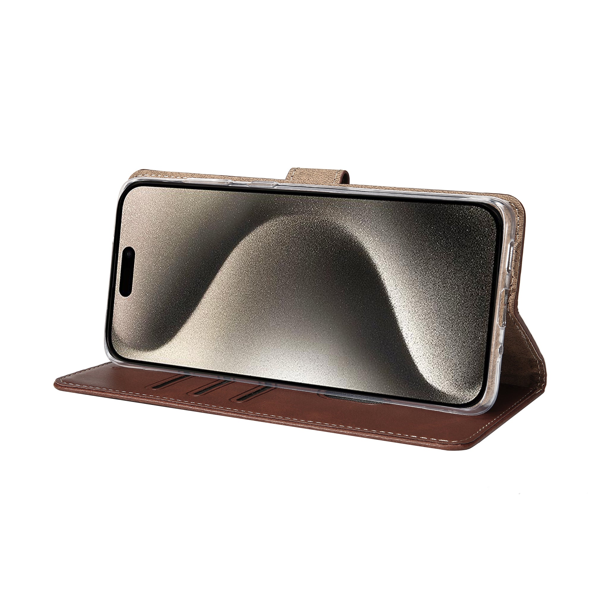 Rixus Bibliothèque For Apple iPhone 15 Pro Max Marron