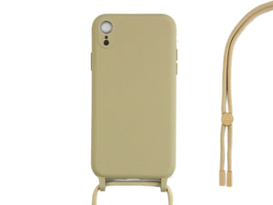 Rixus TPU Necklace Cord Cover For Apple iPhone XR Gold