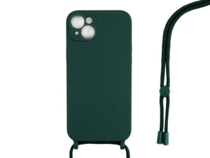 Rixus TPU Necklace Cord Cover For Apple iPhone 13 Vert Foncé