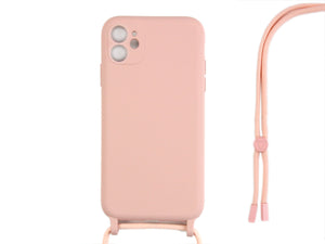 Rixus TPU Necklace Cord Cover For Apple iPhone 11 Rose