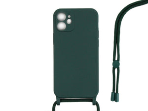 Rixus TPU Necklace Cord Cover For Apple iPhone 11 Vert Foncé