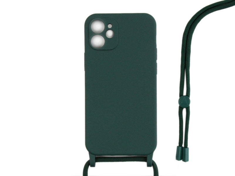Rixus TPU Necklace Cord Cover For Apple iPhone 11 Vert Foncé
