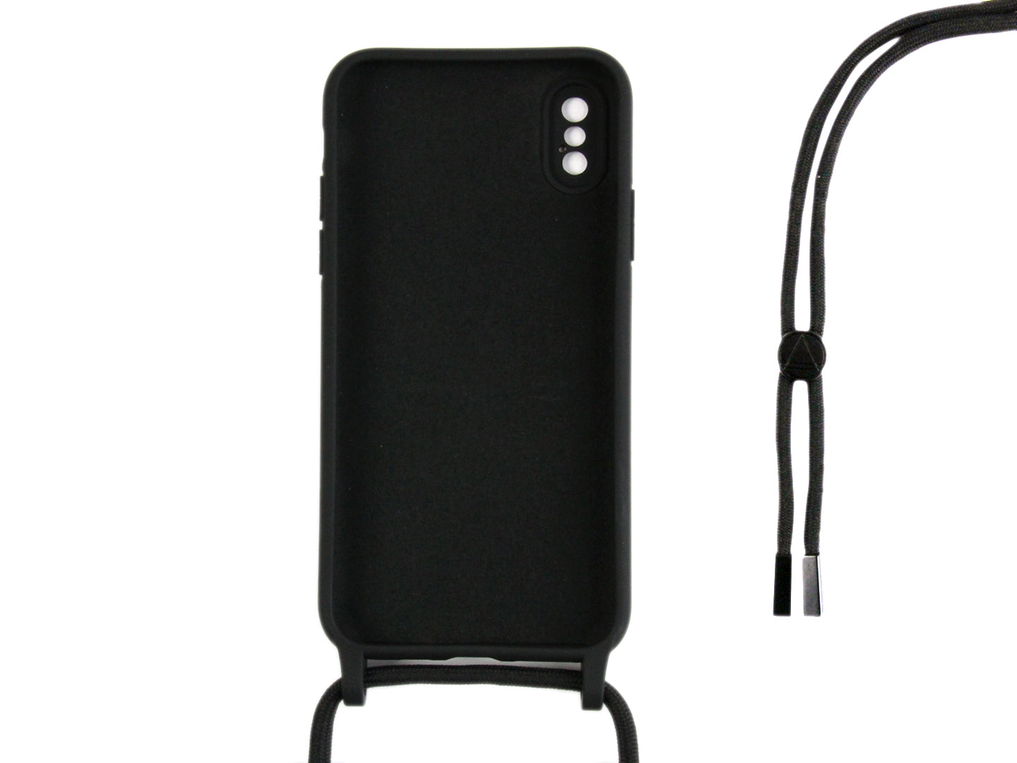 Rixus TPU Necklace Cord Cover For Apple iPhone X, XS Noir