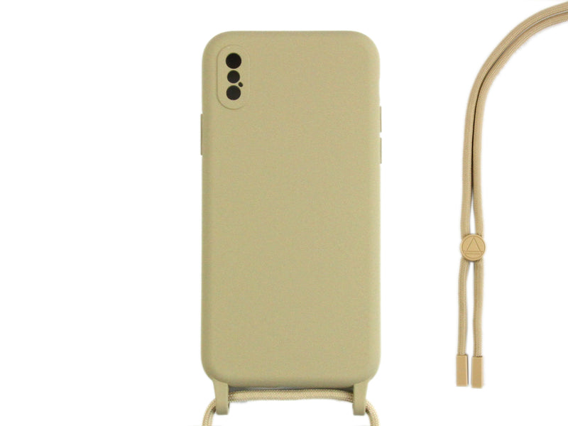 Rixus TPU Necklace Cord Cover For Apple iPhone X, XS Gold