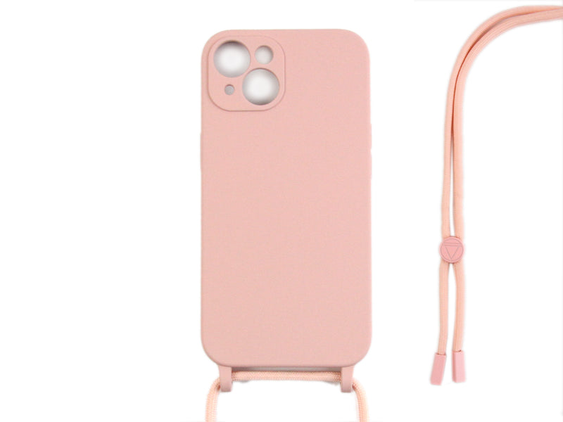 Rixus TPU Necklace Cord Cover For Apple iPhone 13 Mini Rose