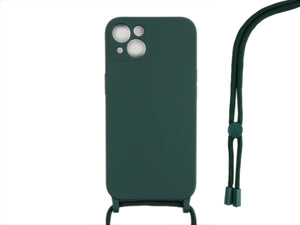 Rixus TPU Necklace Cord Cover For Apple iPhone 13 Mini Vert Foncé