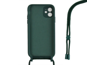 Rixus TPU Necklace Cord Cover For Apple iPhone 12 Mini Vert Foncé