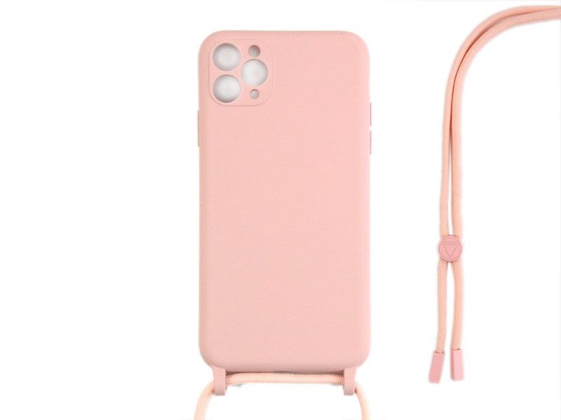 Rixus TPU Necklace Cord Cover For Apple iPhone 11 Pro Rose