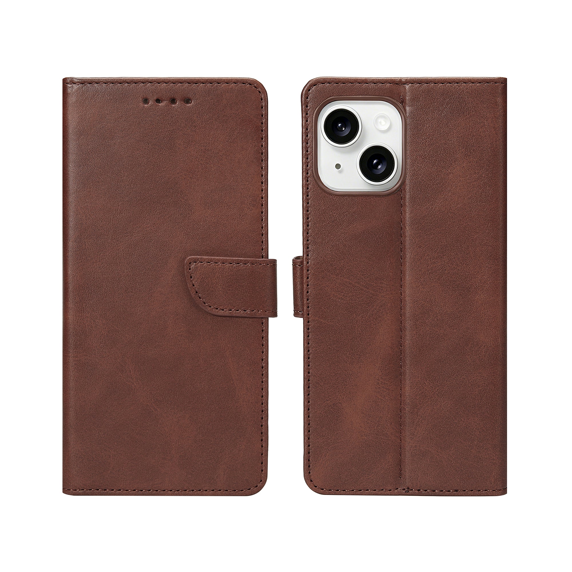 Rixus Bibliothèque For Apple iPhone 15 Marron