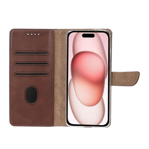 Rixus Bibliothèque For Apple iPhone 15 Marron