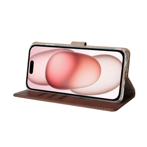 Rixus Bibliothèque For Apple iPhone 15 Marron