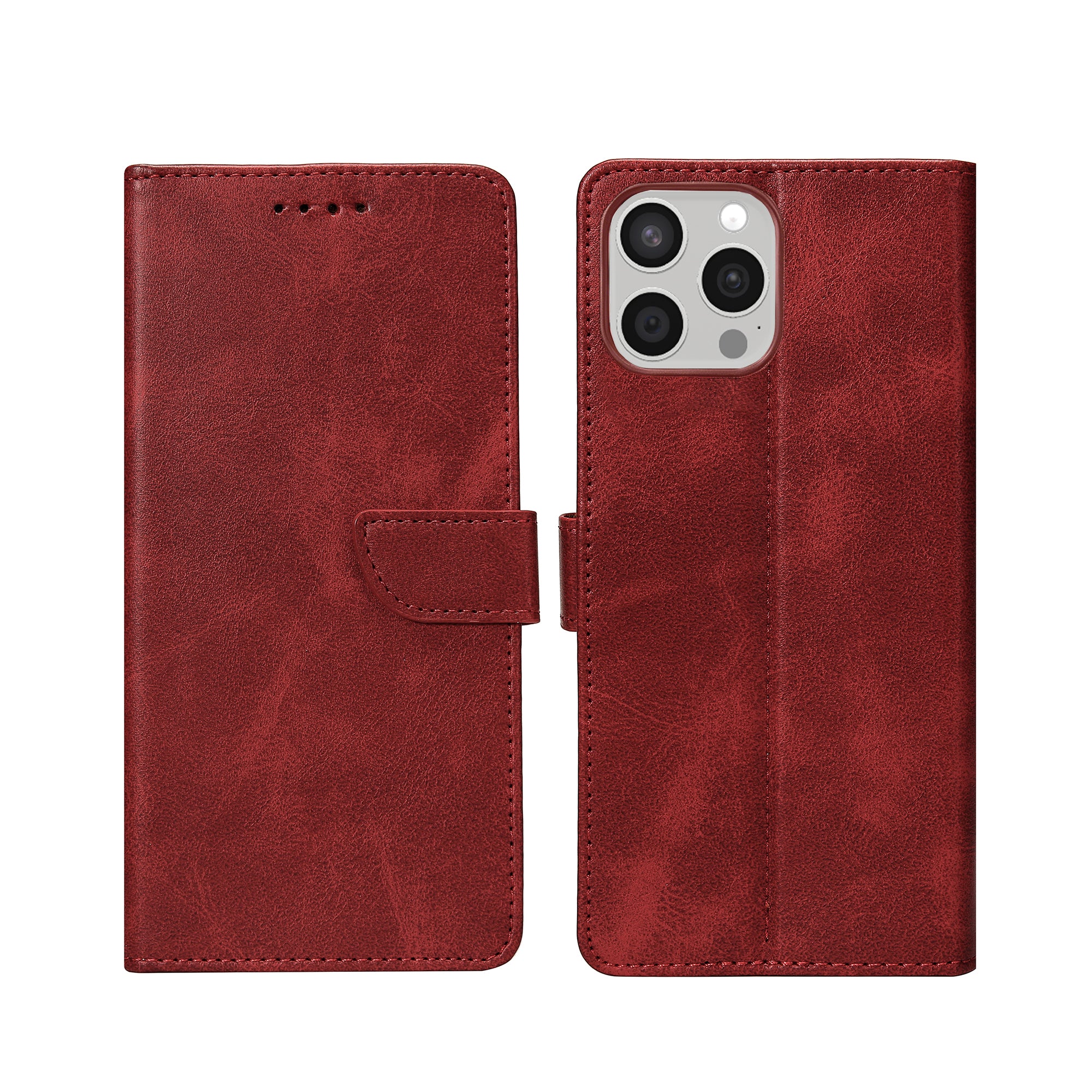 Rixus Bibliothèque For Apple iPhone 15 Pro Rouge foncé