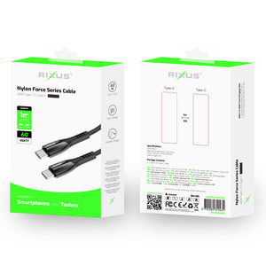 Rixus RXUC30C Câble de données USB-C en alliage Métal Gris