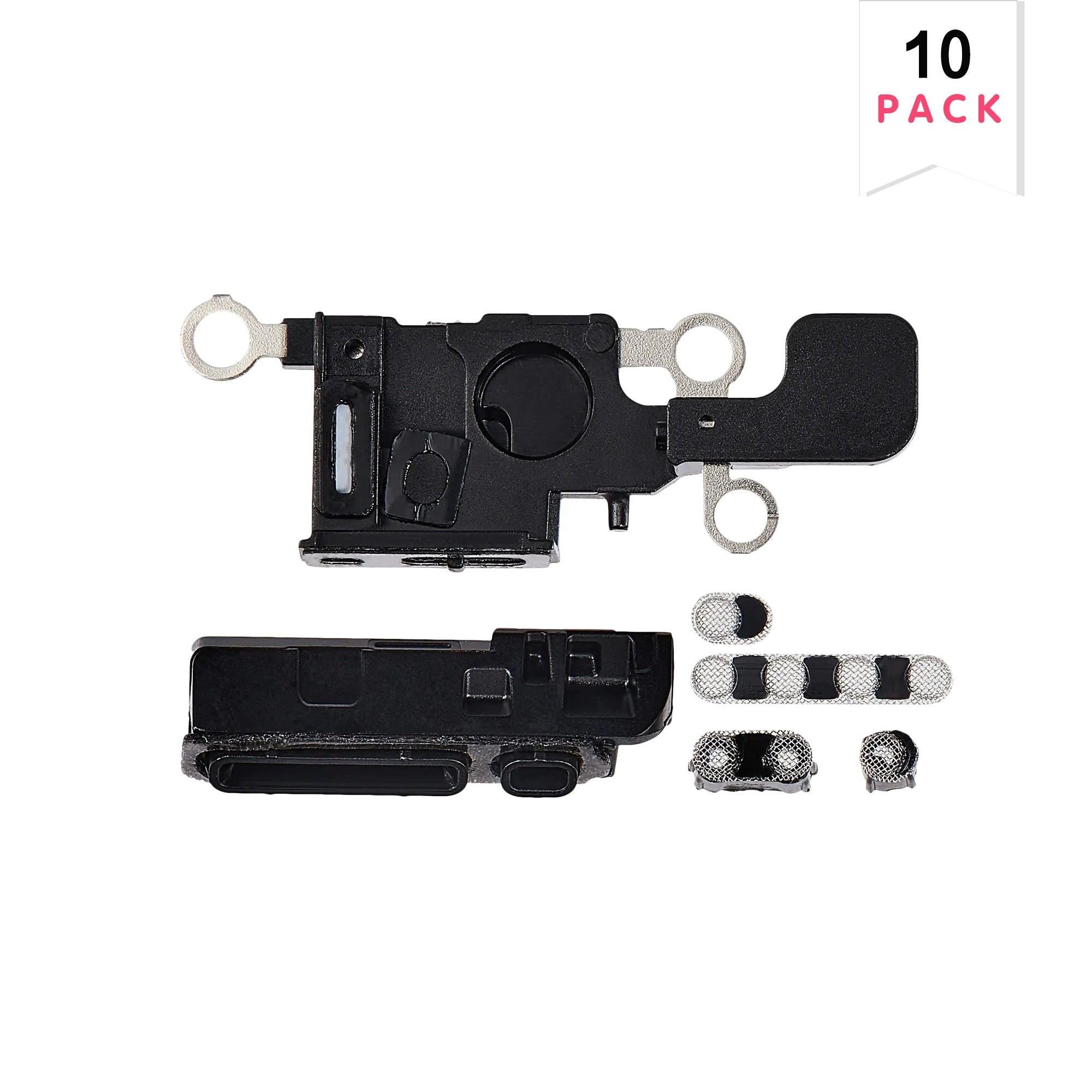 For Apple iPhone 16 Haut-parleur et Microphone Ensemble de Filets Blanc Compatible (10pcs)