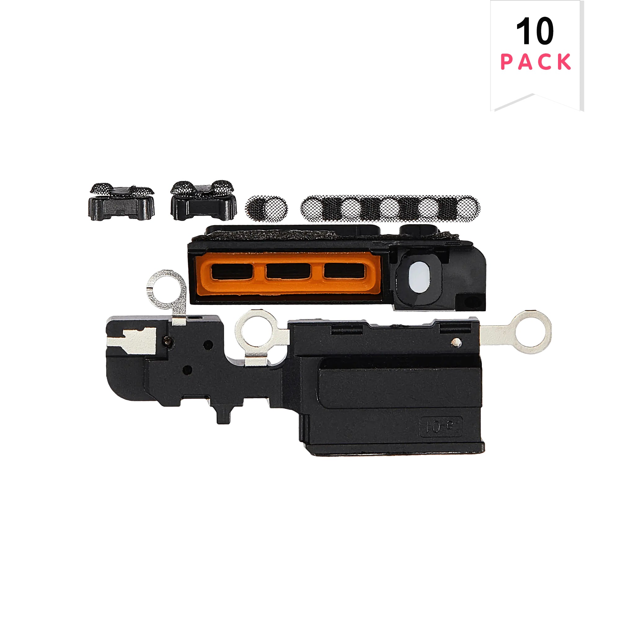For Apple iPhone 16 Plus Haut-parleur et Microphone Mesh Noir Compatible (10pcs)