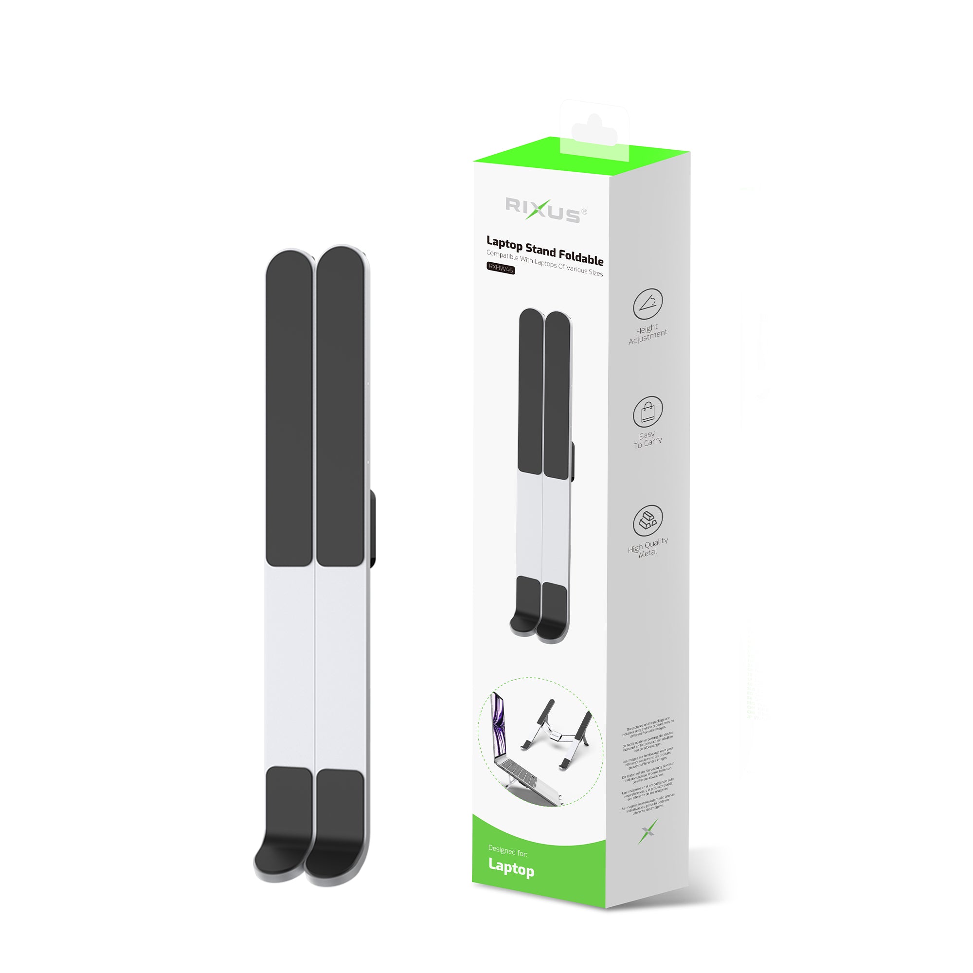 Rixus RXHW46 Support pour ordinateur portable pliable Argent