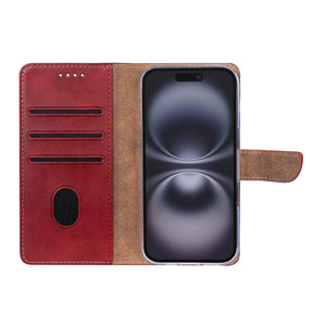 Rixus Bookcase For Apple iPhone 17 Rouge foncé