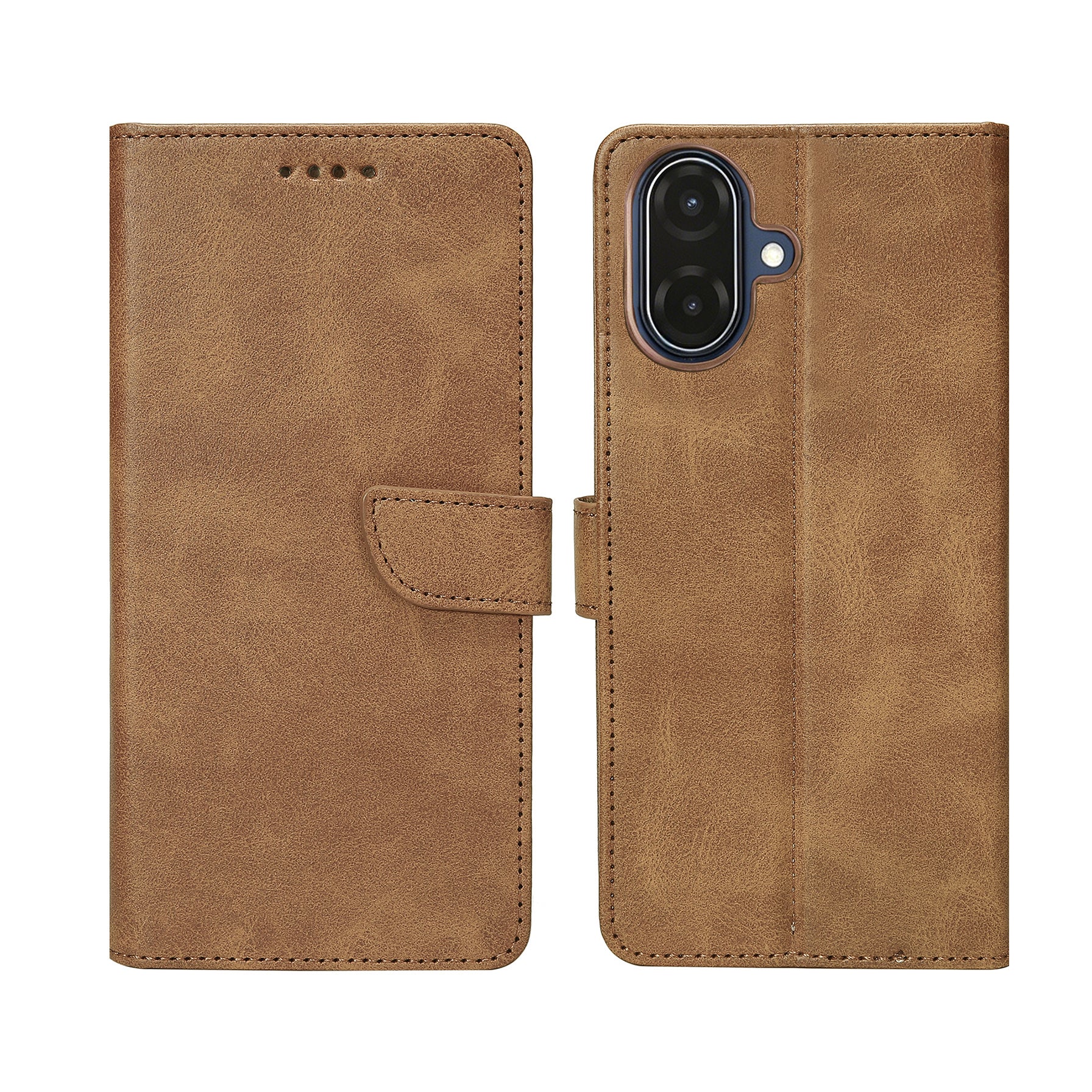 Rixus Bookcase For Samsung Galaxy A07 Light Brown