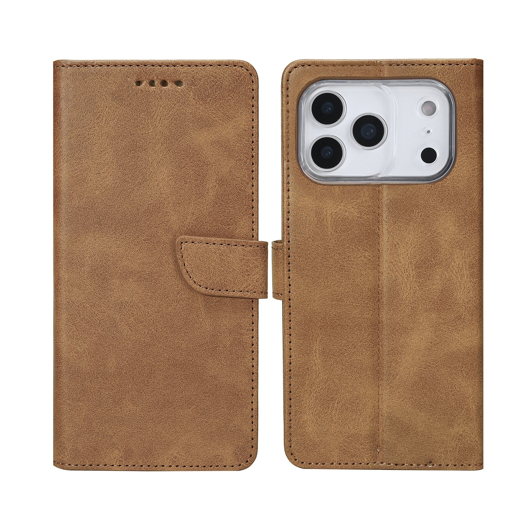 Rixus Bibliothèque For Apple iPhone 17 Pro Light Brown